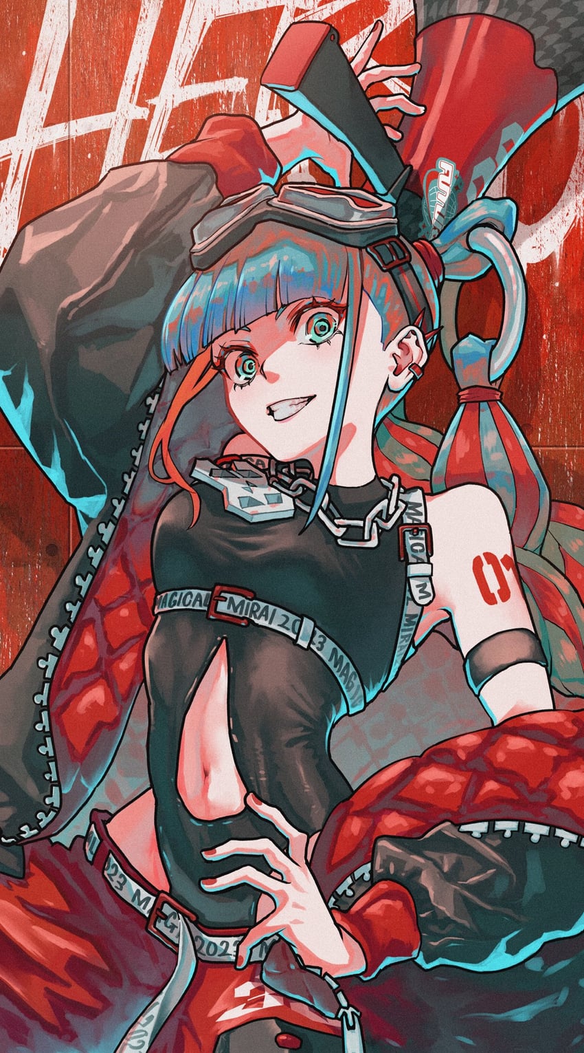 hatsune miku and magical mirai miku (vocaloid and 1 more) drawn by gyoranden