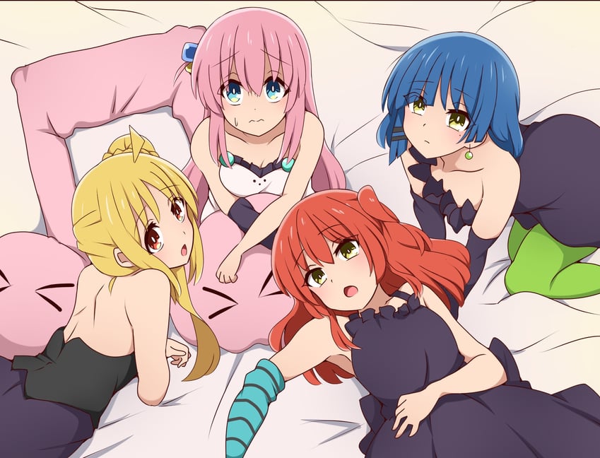 gotoh hitori, akiyama mio, hirasawa yui, tainaka ritsu, kita ikuyo, and 3 more (k-on! and 1 more) drawn by suwaneko