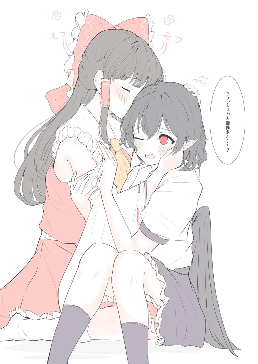 hakurei reimu and shameimaru aya (touhou) drawn by seele_(chanseele0128)