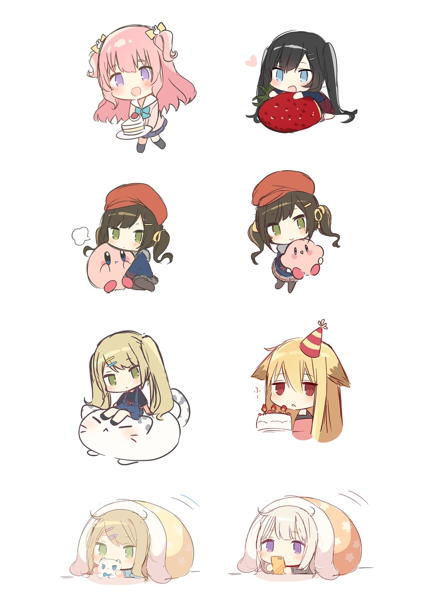 kirby (original and 1 more) drawn by mafuyu_(chibi21)