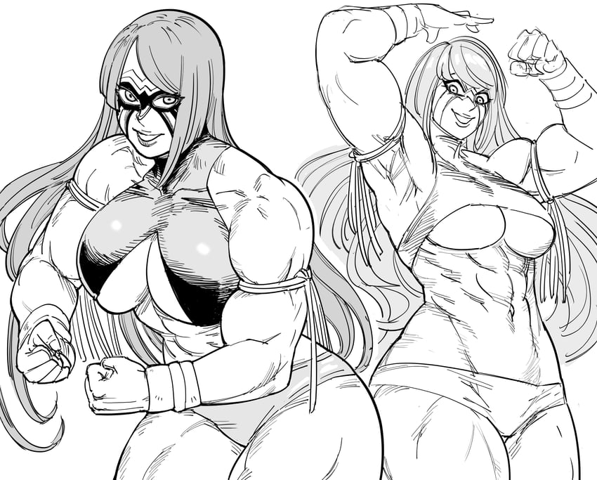 fuuma kotarou and the ultimate warrior (wwe and 1 more) drawn by bb_(baalbuddy)