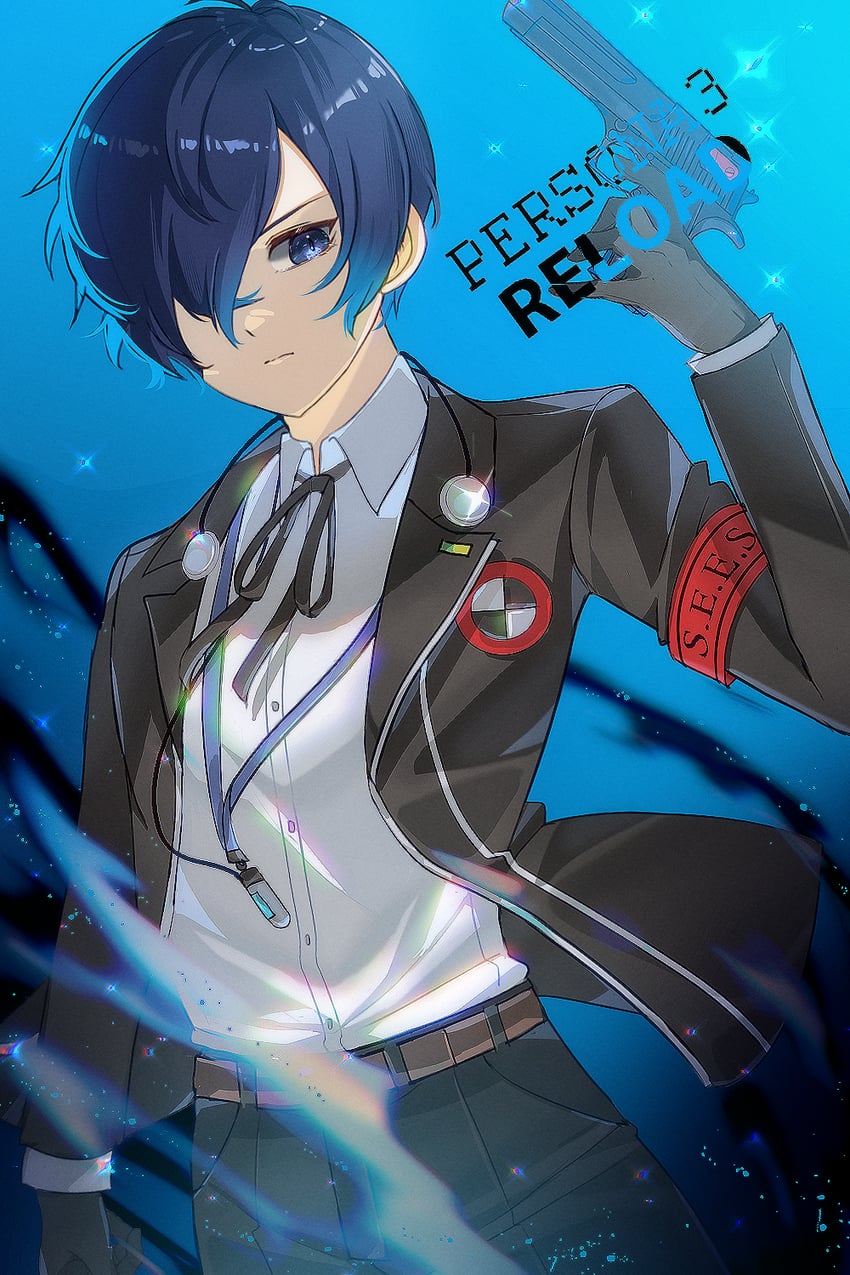 yuuki makoto (persona and 2 more) drawn by zer00han