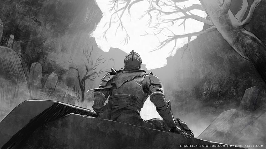 ashen one (dark souls and 1 more) drawn by l_aciel