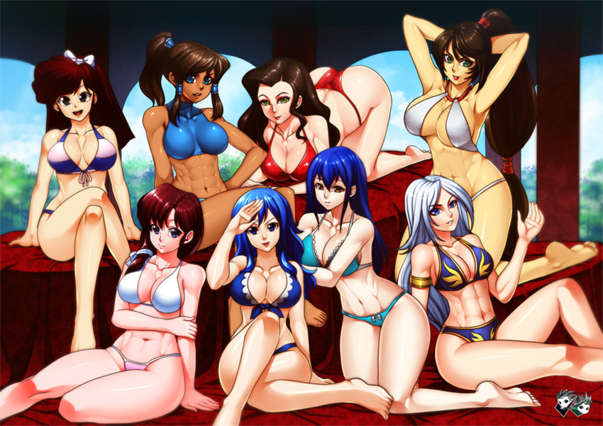 akali, korra, ashe, wendy marvell, kuonji ukyou, and 3 more (league of legends and 4 more) drawn by jadenkaiba