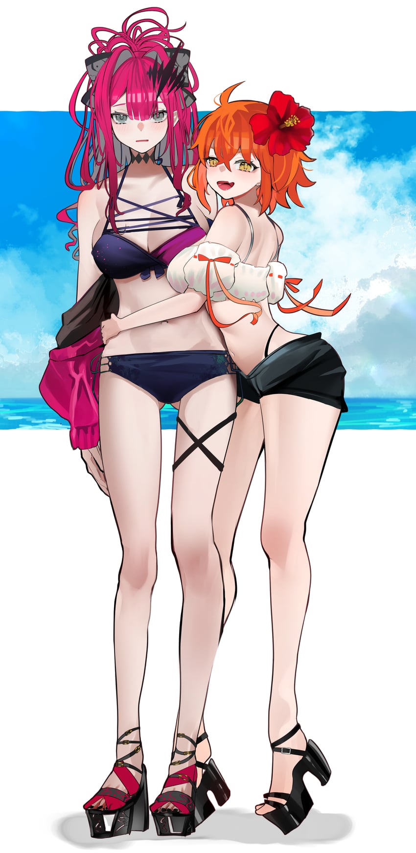 fujimaru ritsuka and baobhan sith (fate and 1 more) drawn by san_(harutuki_3)