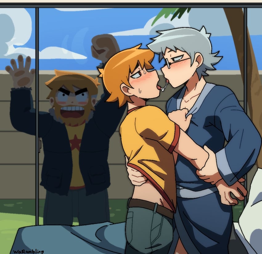 scott pilgrim, wallace wells, future wallace wells, and future scott pilgrim (scott pilgrim and 1 more) drawn by warambling