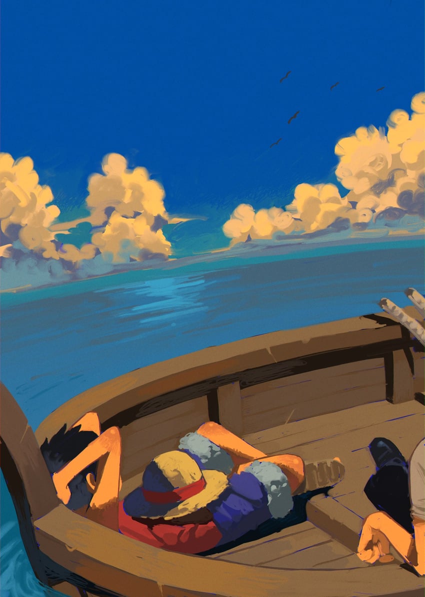 monkey d. luffy and roronoa zoro (one piece) drawn by kou_(tamagosan1001)