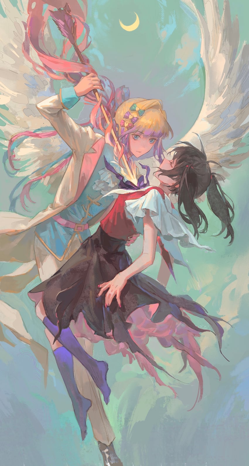 chouzetsusaikawa tenshi-chan and ame-chan (needy girl overdose) drawn by ziye_sakana