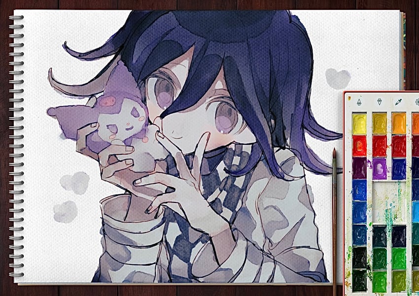 oma kokichi and kuromi (danganronpa and 3 more) drawn by manaita_no_sake