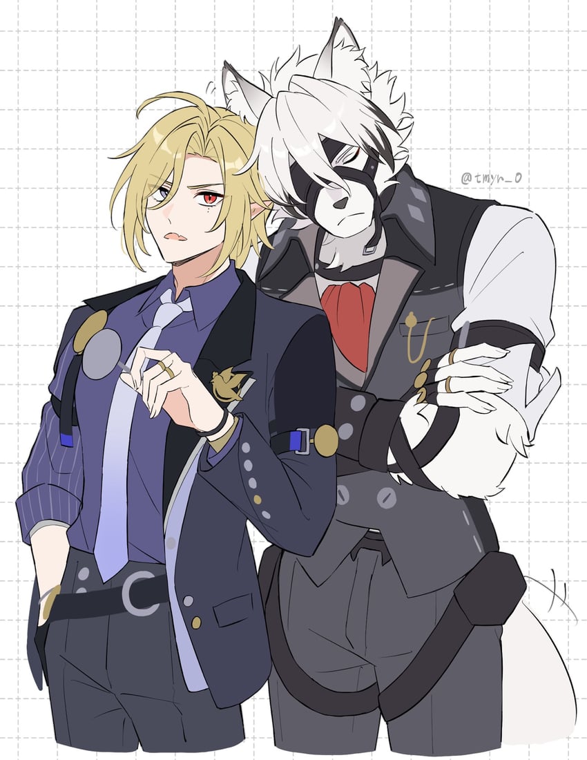 von lycaon and hugo vlad (zenless zone zero) drawn by tamayura_(tmyr_0)
