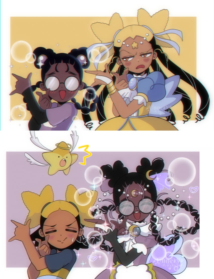 aika, star guardian: guardian of the stars, zira, and hoshi (i don't want to be a magical girl) drawn by linnery3
