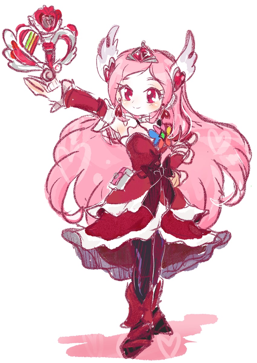 higashi setsuna and cure passion (precure and 1 more) drawn by rakugaki_shitagari-ya