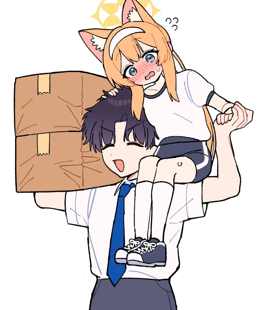 sensei and mari (blue archive and 1 more) drawn by je_o_mo