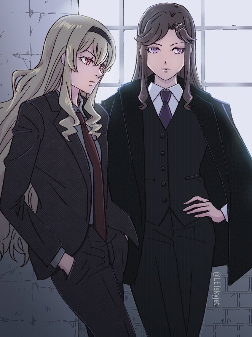 saijou claudine and tendou maya (shoujo kageki revue starlight) drawn by let_(skyjet)
