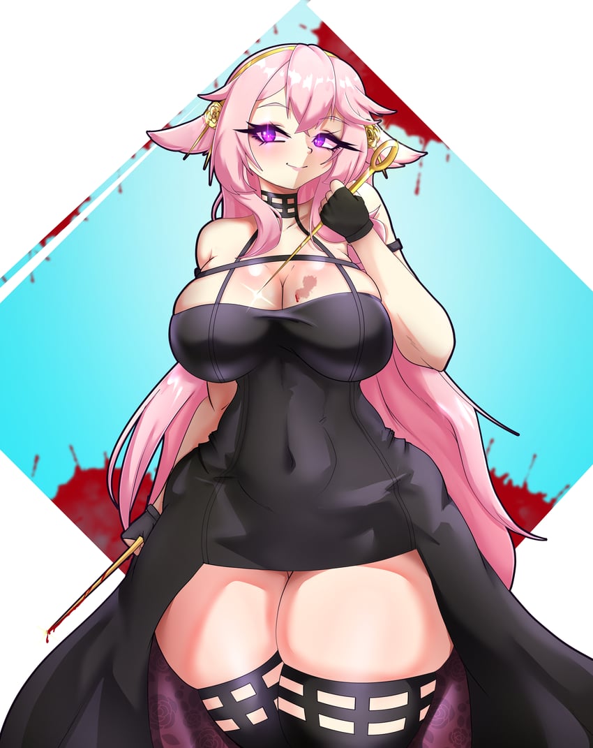 yae miko and yor briar (genshin impact and 1 more) drawn by miyako.noh