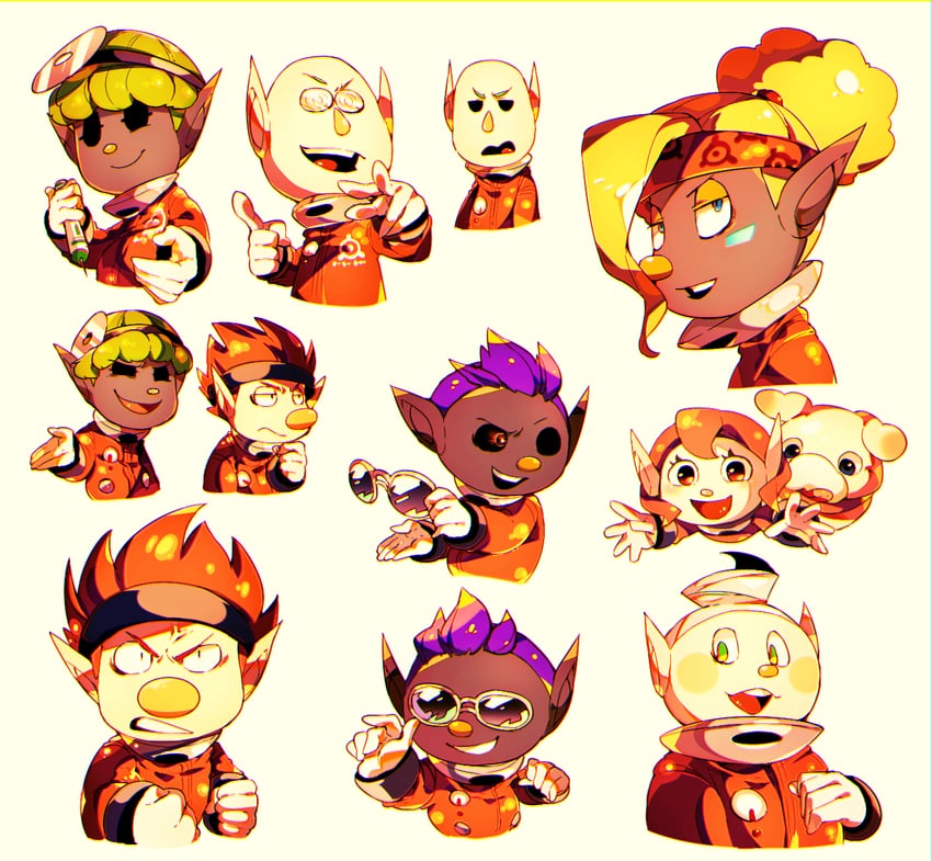 rescue officer, oatchi, shepherd, collin, dingo, and 3 more (pikmin and 1 more) drawn by shirushiki