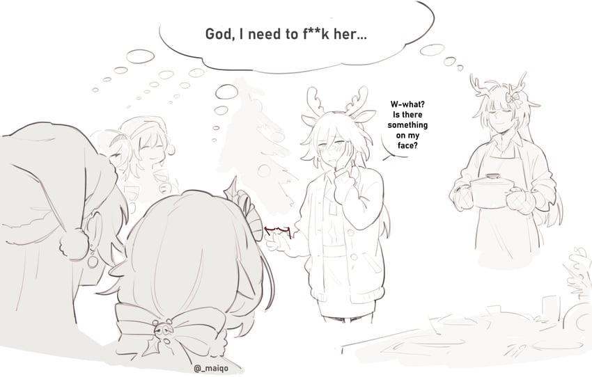 elysia, raiden mei, fu hua, aponia, eden, and 1 more (honkai and 1 more) drawn by maiqo