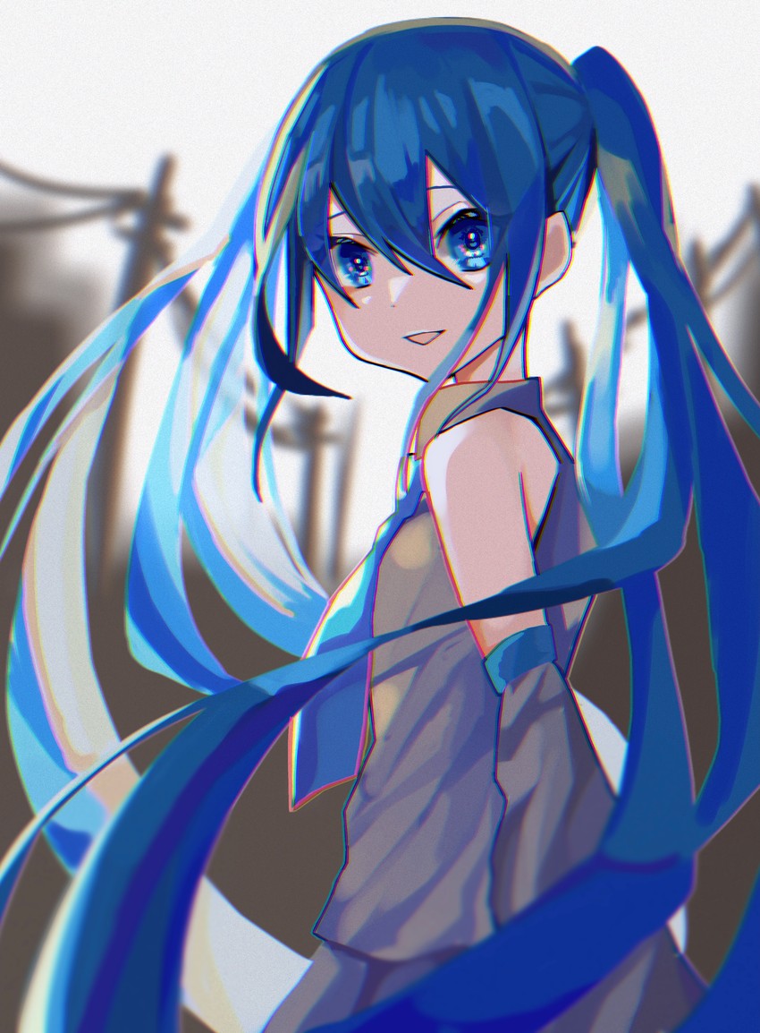 hatsune miku (vocaloid and 2 more) drawn by ougipanda07