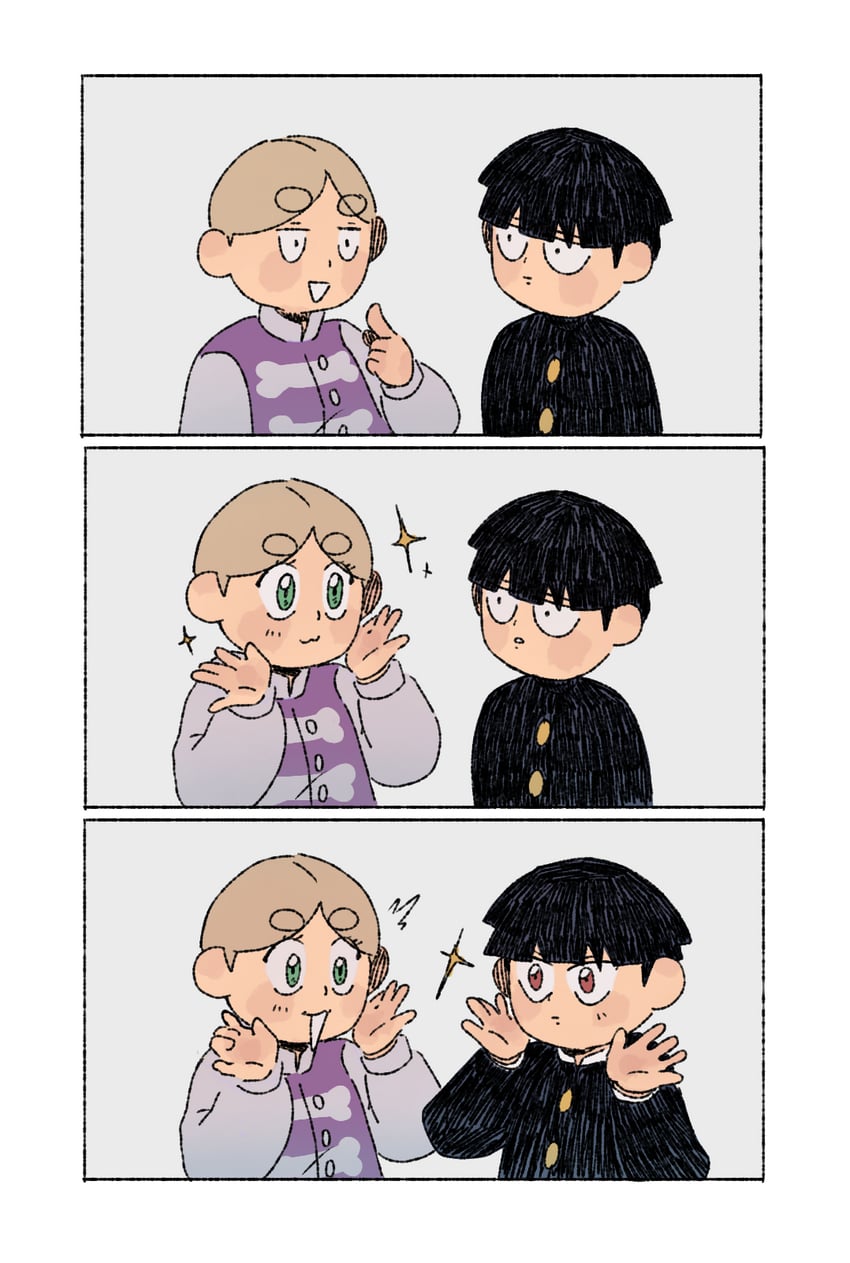 kageyama shigeo and inukawa mameta (mob psycho 100) drawn by cutystuffy
