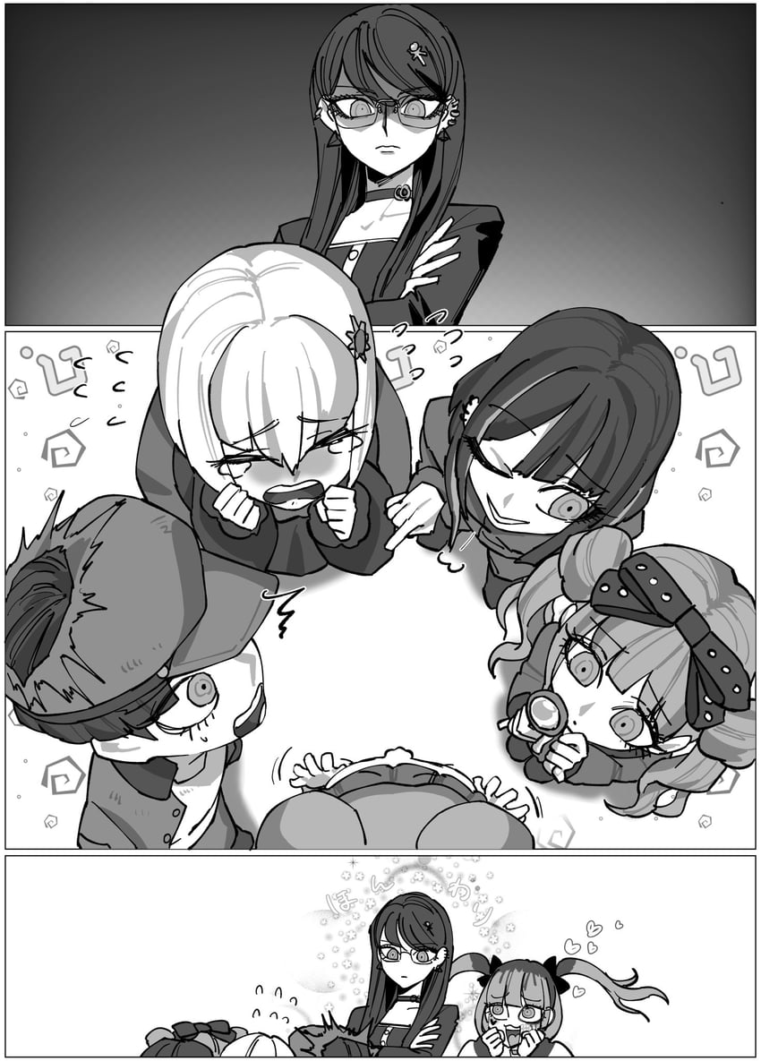 tsukumo kako, tsukumo ima, amemiya darumi, maruko gaku, shizuhara hiruko, and 2 more (the hundred line -last defense academy-) drawn by kokoro_otiketu