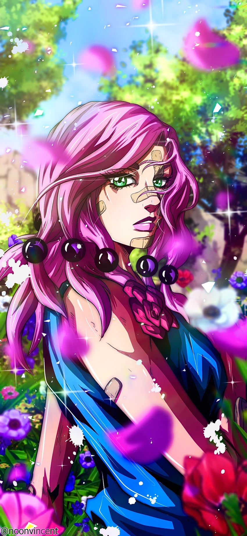 hirose yasuho (jojo no kimyou na bouken and 1 more) drawn by noonvincent