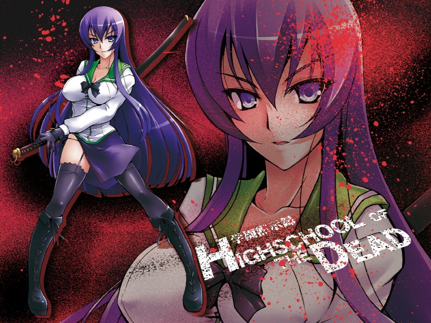 busujima saeko (highschool of the dead) drawn by c.r.