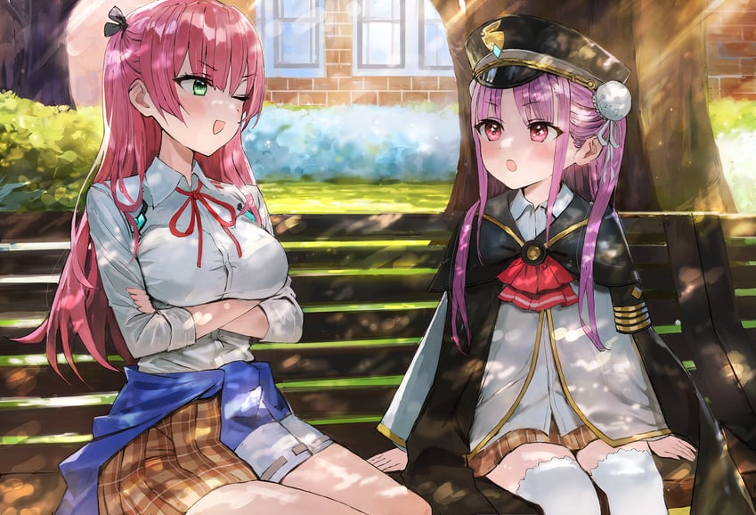 aikawa megumi and kunimi tama (heaven burns red) drawn by sonchi
