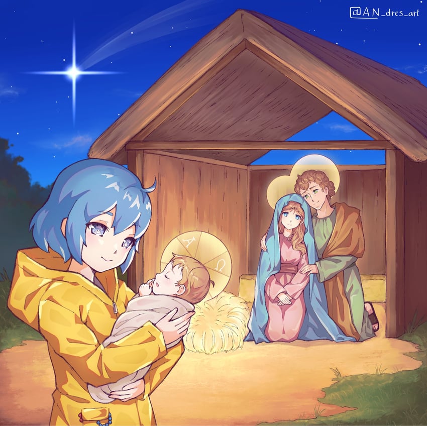 luce, jesus, virgin mary, and saint joseph (jubilee 2025 and 1 more) drawn by an_dres_art