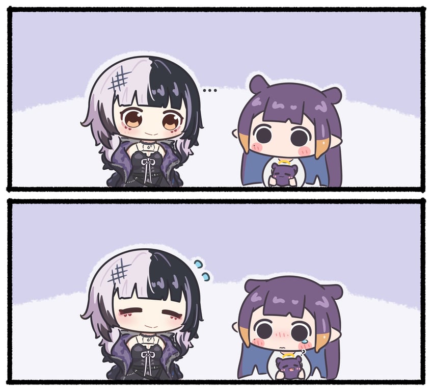 ninomae ina'nis, shiori novella, and takodachi (hololive and 1 more) drawn by mpien