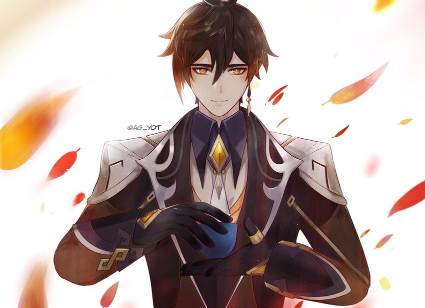 zhongli (genshin impact) drawn by ag_yot