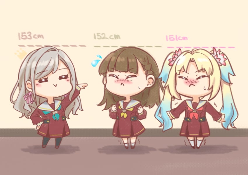 osawa rurino, kachimachi kosuzu, and ceras yanagida lilienfeld (love live! and 1 more) drawn by matsurugi_tsukasa