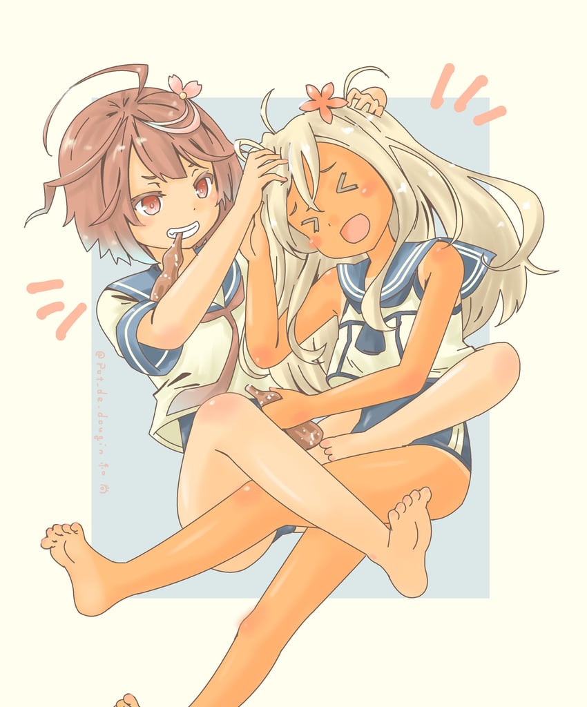 ro-500 and i-58 (kantai collection) drawn by pot-de