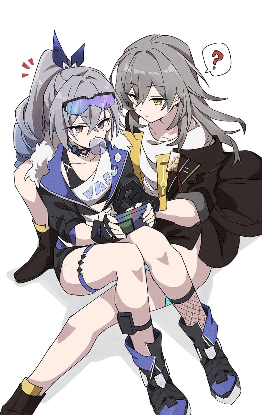 trailblazer, stelle, and silver wolf (honkai and 1 more) drawn by haigo_ti