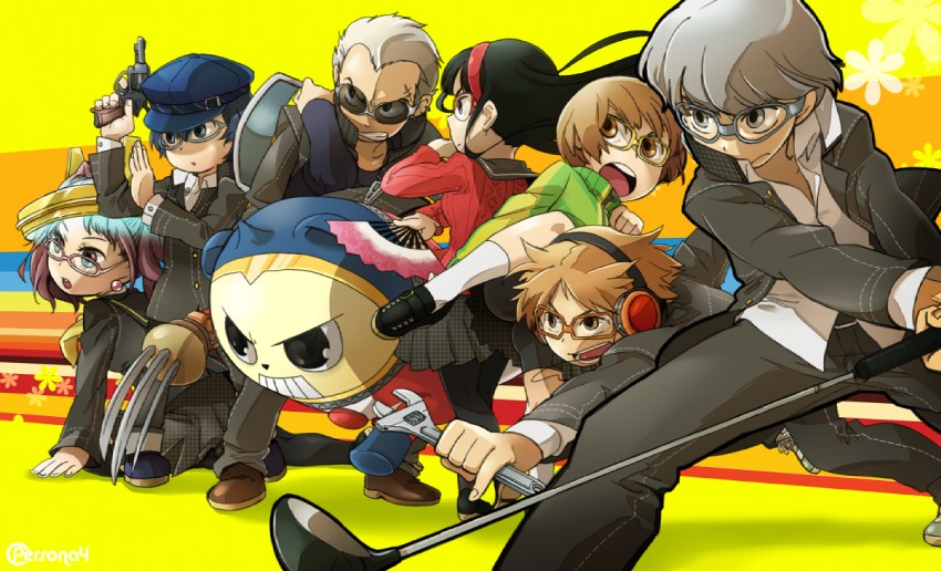 narukami yu, shirogane naoto, satonaka chie, kujikawa rise, amagi yukiko, and 3 more (persona and 1 more) drawn by yukataro