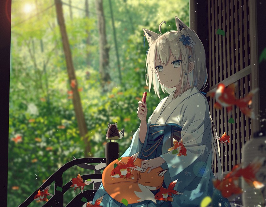 shirakami fubuki and oruyanke (hololive) drawn by koyuki_ekaki