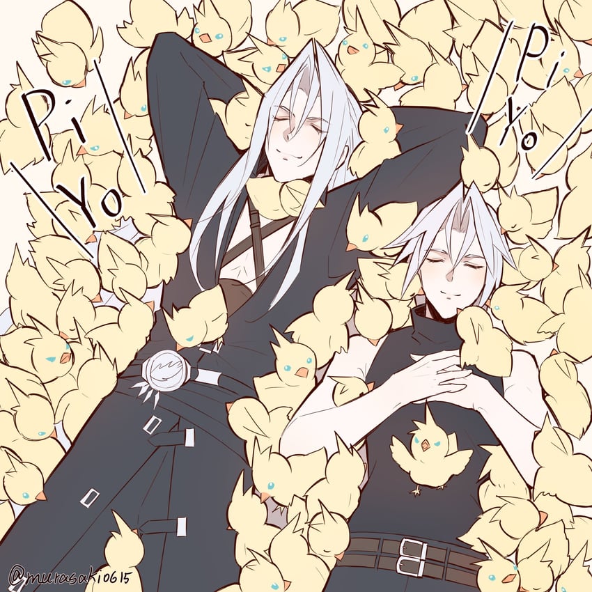 cloud strife and sephiroth (final fantasy and 2 more) drawn by zi_(murasaki0615)