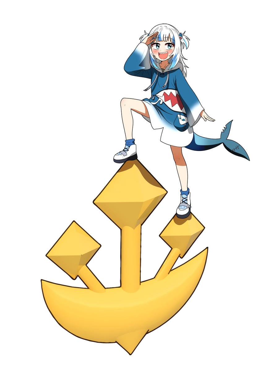gawr gura (hololive and 1 more) drawn by ddolbang