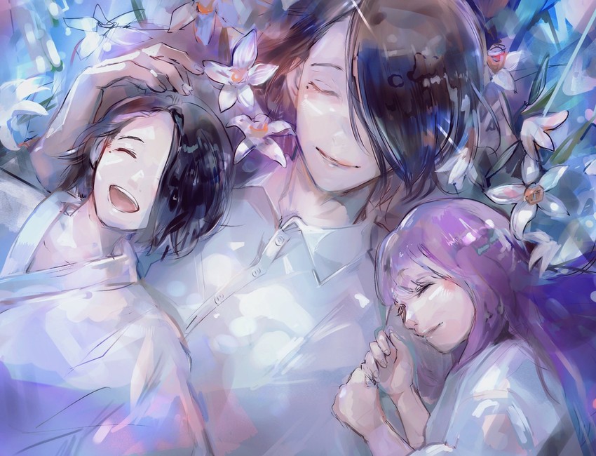 kamishiro rize and furuta nimura (tokyo ghoul) drawn by nimnim0628nim