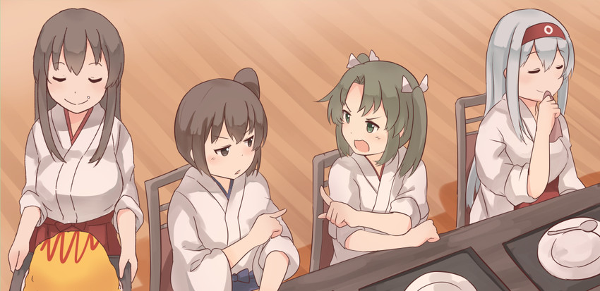 kaga, akagi, zuikaku, and shoukaku (kantai collection) drawn by ido_(teketeke)