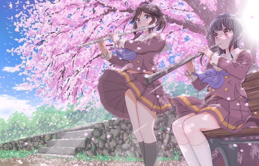 yoroizuka mizore and kasaki nozomi (hibike! euphonium) drawn by h.i.t_(59-18-45)