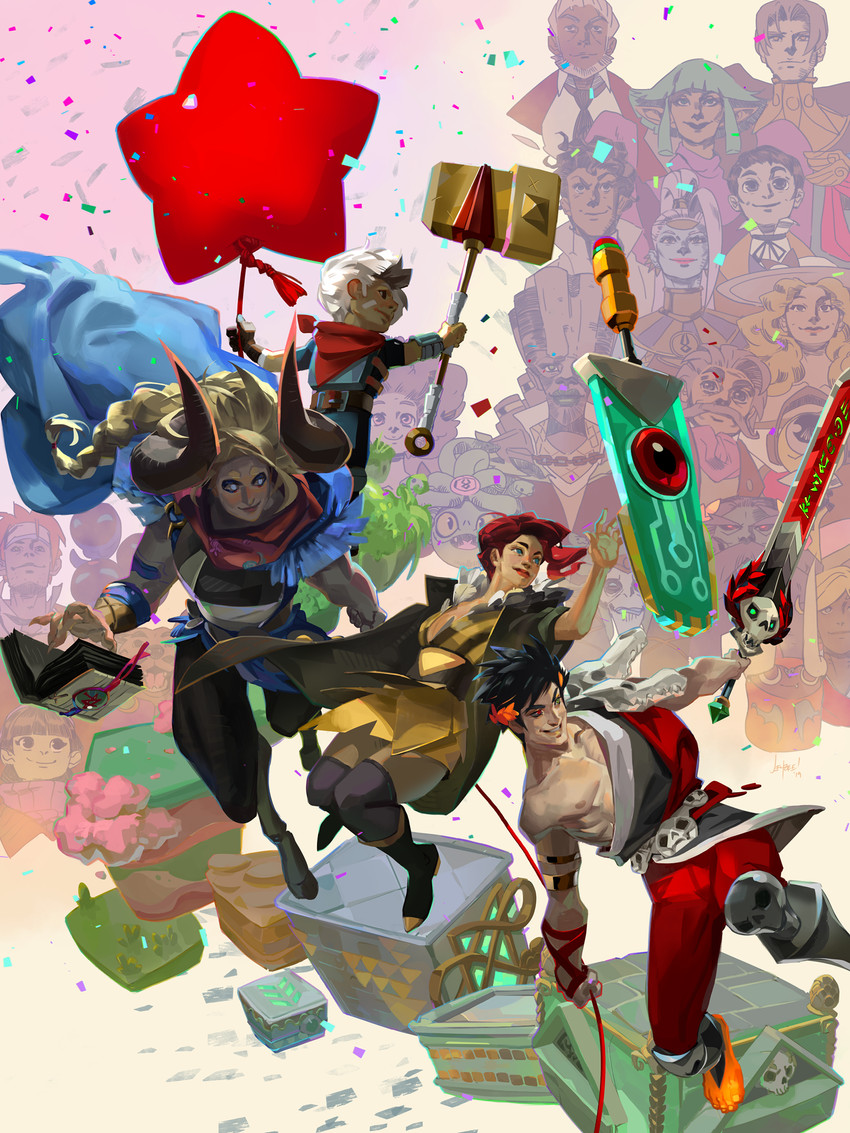 zagreus, thanatos, megaera, red, dusa, and 19 more (hades and 5 more) drawn by jen_zee