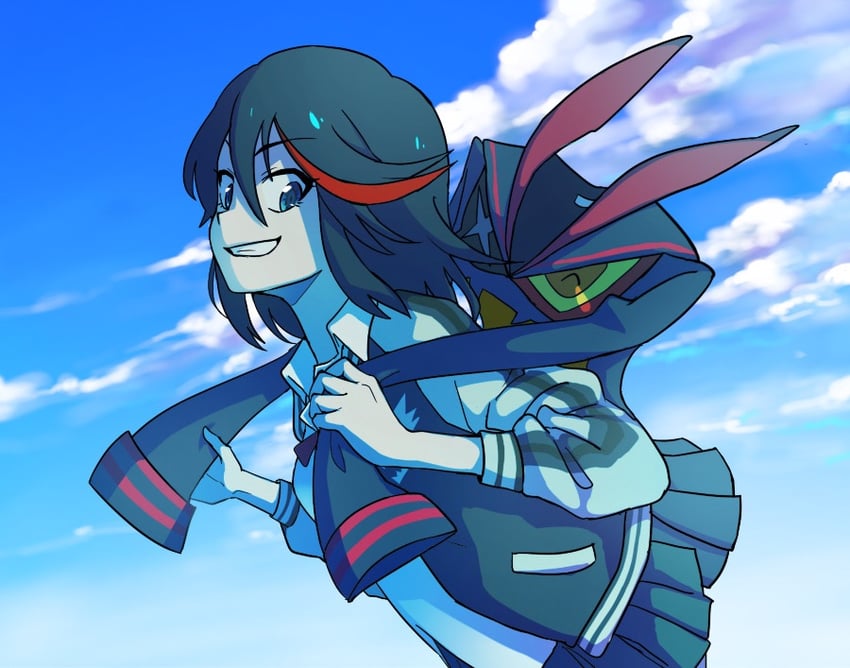 matoi ryuuko and senketsu (kill la kill) drawn by hoyon