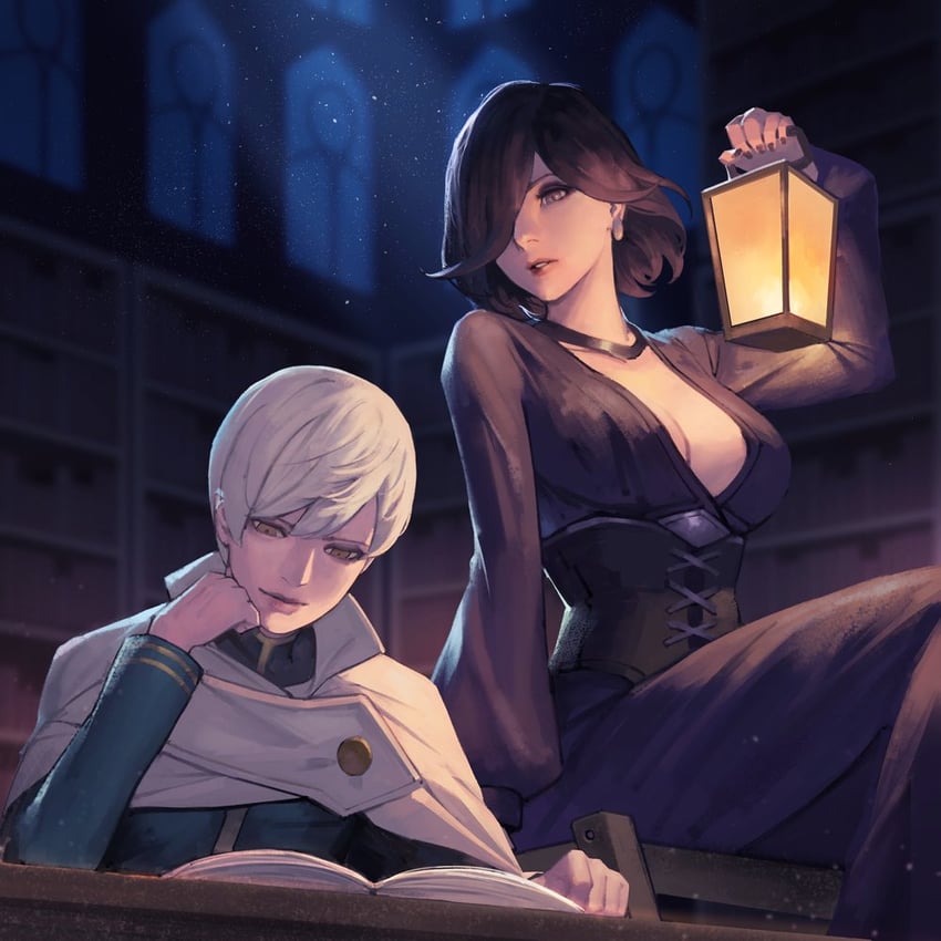 throne anguis and temenos mistral (octopath traveler and 1 more) drawn by phamoz