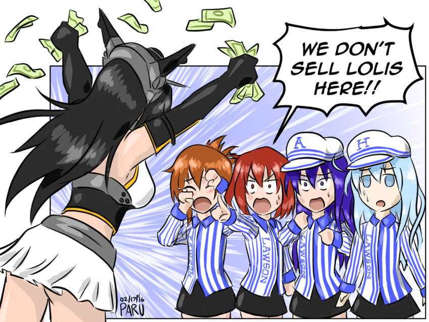 hibiki, inazuma, ikazuchi, akatsuki, and nagato (kantai collection and 1 more) drawn by admiral_paru