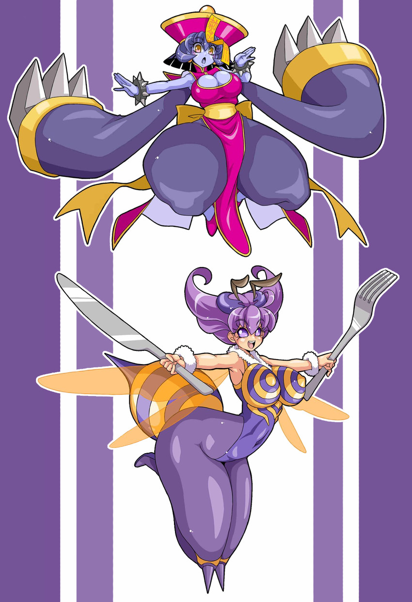 hsien-ko and q-bee (darkstalkers) drawn by great_magami
