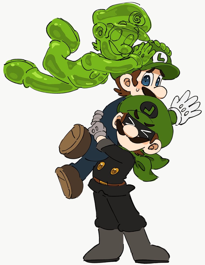 luigi, mr. l, and gooigi (mario and 4 more) drawn by mimimi_(mimimim9999)