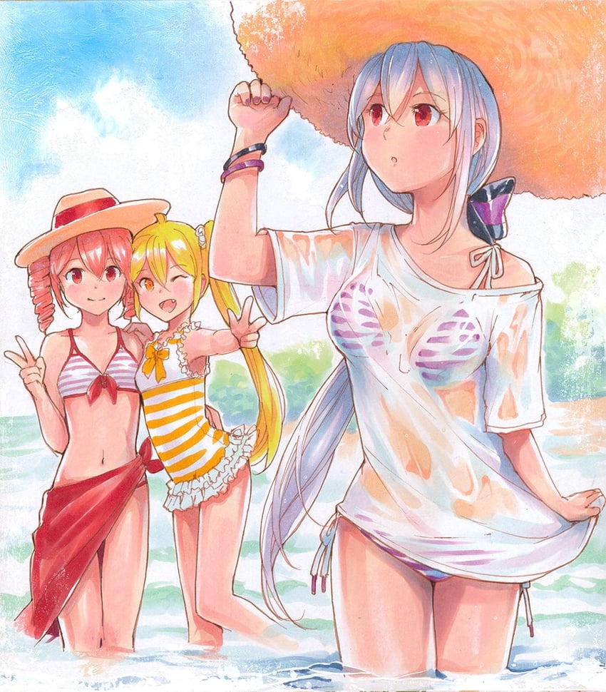 kasane teto, yowane haku, and akita neru (vocaloid and 1 more) drawn by mayo_riyo