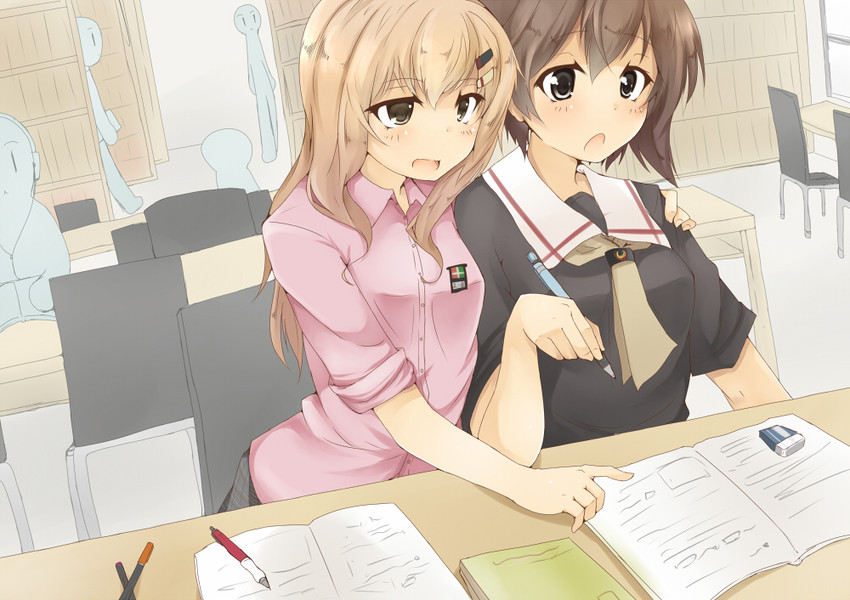 miyafuji yoshika and fernandia malvezzi (world witches series and 2 more) drawn by amai_nekuta
