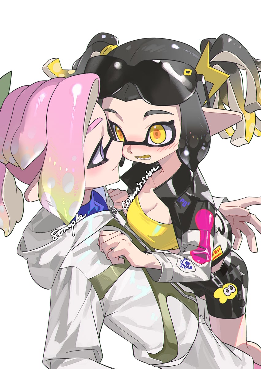inkling player character, inkling girl, and inkling boy (splatoon) drawn by namazuoku