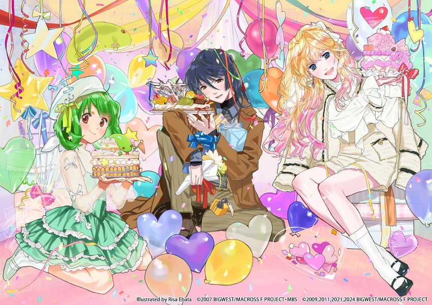 sheryl nome, ranka lee, and saotome alto (macross and 1 more) drawn by ebata_risa